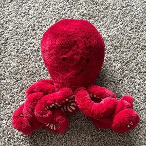 Jellycat RARE Cranberry Stuffed Octopus Plush